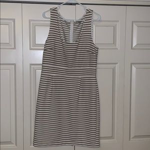 Taupe and White Dress